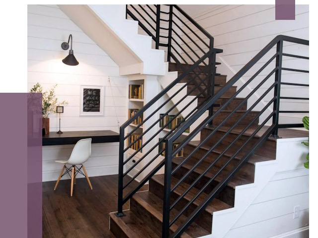 Перила для лестницы в доме в Алейске от 7475 руб. — ПРОЛЁТ-Лук