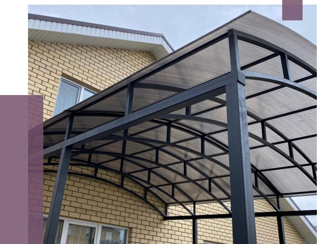 Монтаж козырьков в Алейске от 11600 руб. | ПРОЛЁТ-Лук