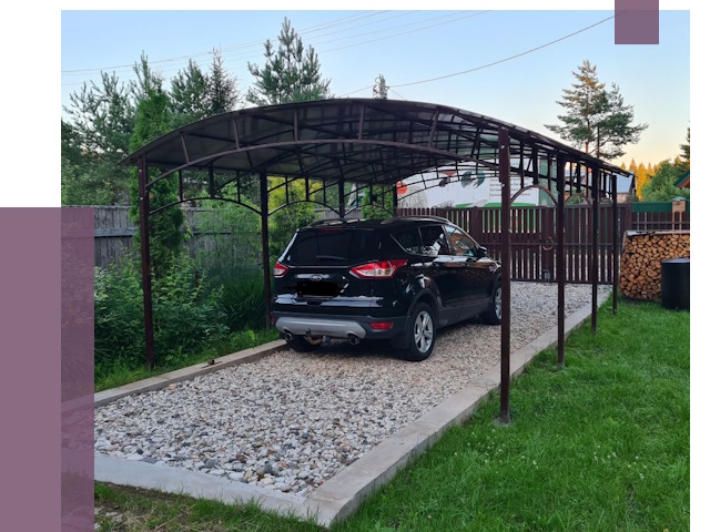 Навесы для автомобиля в Алейске от 13250 руб.  | ПРОЛЁТ-Лук