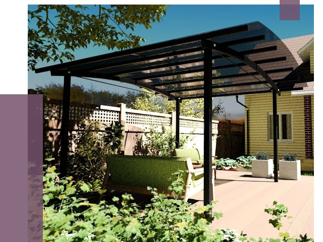 Навесы для террасы в Алейске от 13147 руб. под ключ | ПРОЛЁТ-Лук