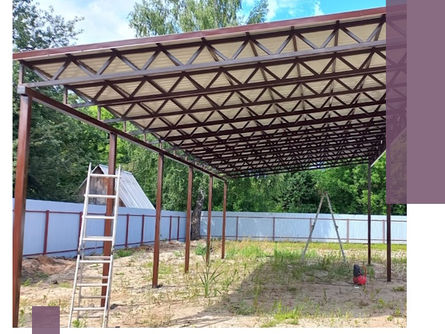 Односкатные навесы под ключ в Алейске — изготовление и монтаж