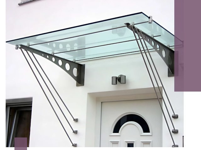 Козырьки над входом под ключ в Алейске — изготовление и монтаж