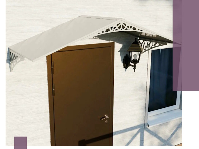 Металлические козырьки на входы и террасы в Алейске