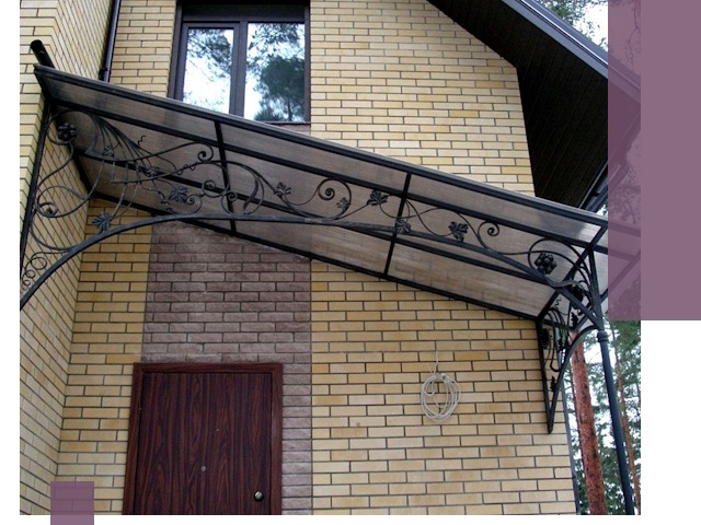 Односкатные козырьки из металла под ключ в Алейске