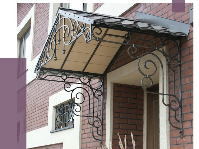 Двускатные козырьки в Алейске под ключ от 12889 руб.