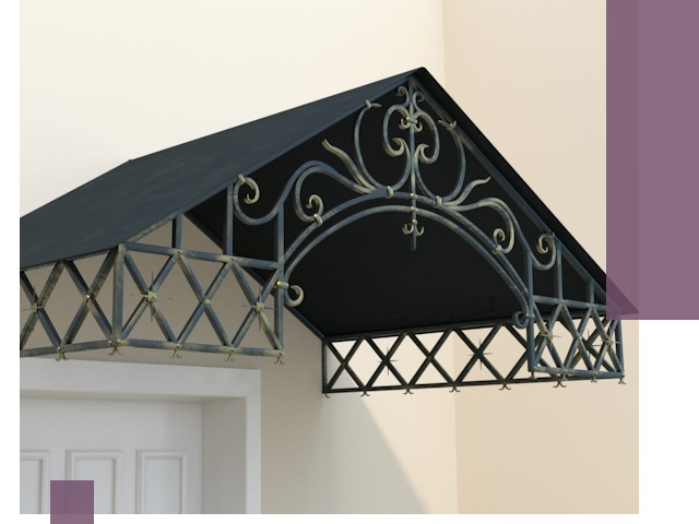 Двускатные металлические козырьки под ключ в Алейске